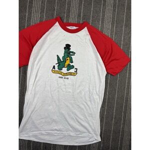 Command And General Staff College Shirt Men's XL White 2 Toned‎ Vtg 80s Raglan